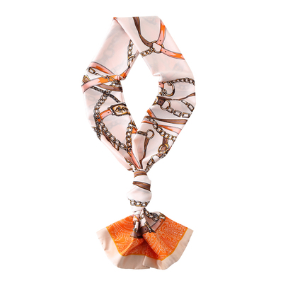 黄色小长条方巾窄丝巾苏明玉同款