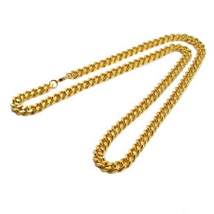 韩版潮牌情侣超闪古巴小项链 22K gold Necklace 嘻哈街舞金项链