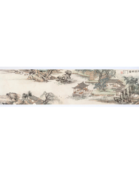 冯超然 春竹沁馆图 仿古画名画真迹复制品挂轴画中式卷轴书房山水