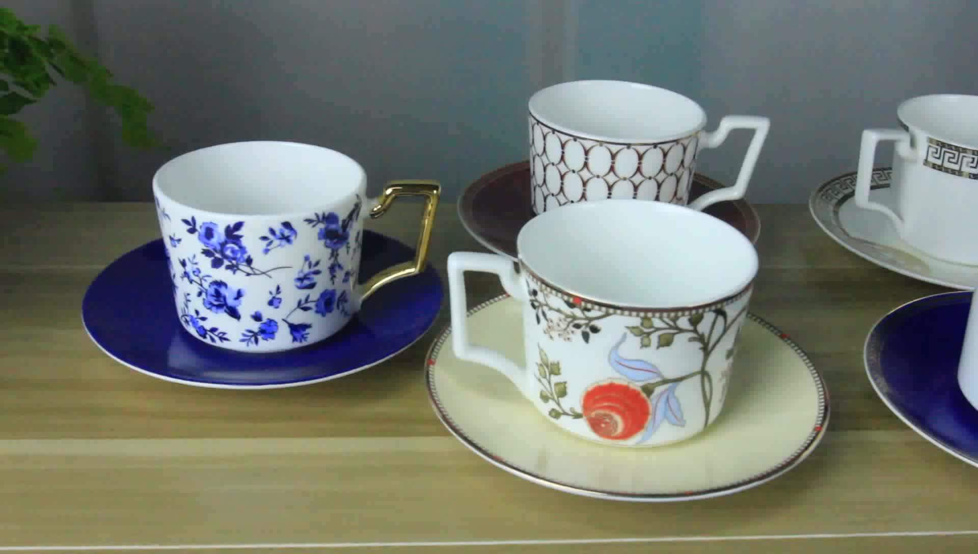 Elegant Stoneware Golden Rim Decal Personalized New Design Ceramics