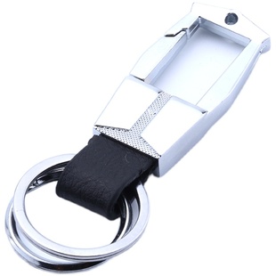 男士汽车钥匙扣金属定制钥匙圈广告礼品商务时尚双环钥匙圈刻字