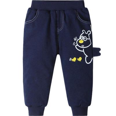 男童牛仔裤秋冬夹棉加厚裤子