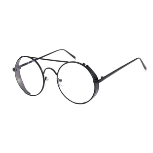 范智乔同款眼镜复古文艺大圆金属厚框网红平光镜带链条珍珠近视女