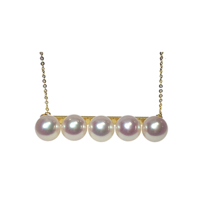 平衡木 日本海水珍珠 18K金AKOYA 阿古屋海水珍珠项链链坠