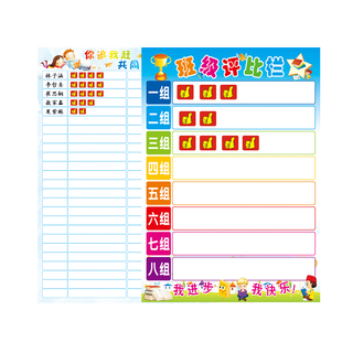 班级评比栏墙贴可擦写小组积分表小学生你追我赶教室光荣榜磁性贴