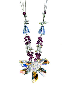 纯银饰品吊坠水晶夸张锁骨链