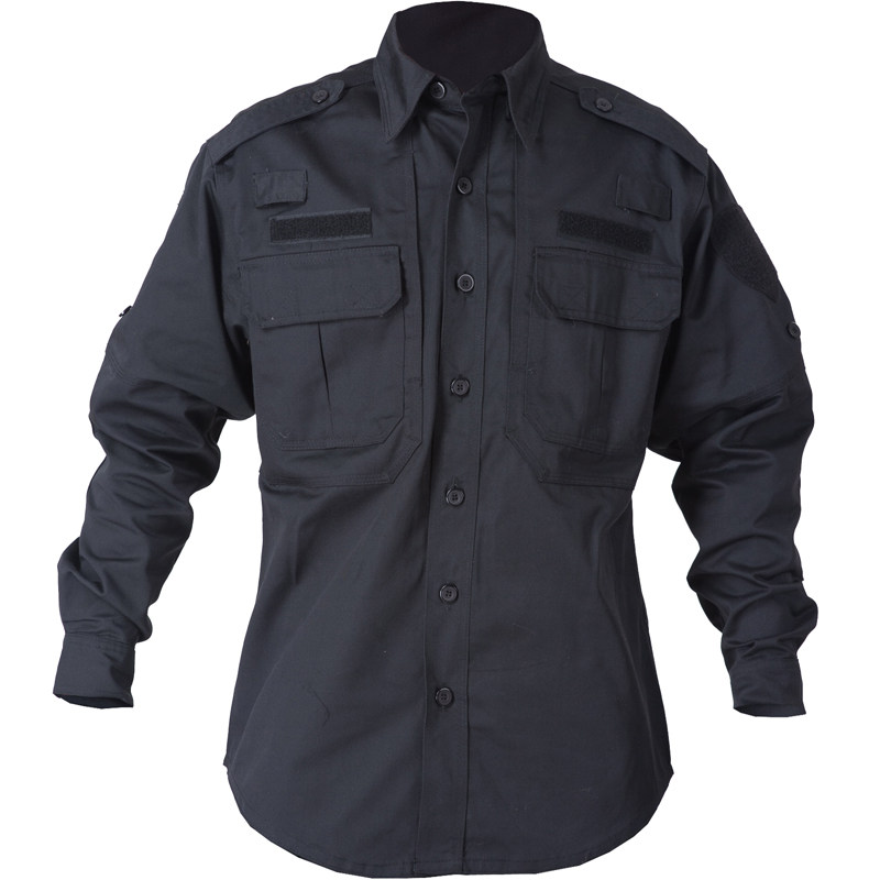 保安服执勤服安检救援服黑色作训服套装男式训练服春秋季长袖制服