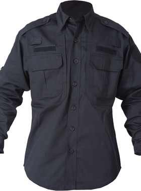 保安黑色作训服训练制服长袖男款