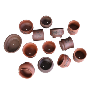 紫砂多肉陶瓷花盆拇指创意个性多肉肉小植物老桩圆形透气特价清仓