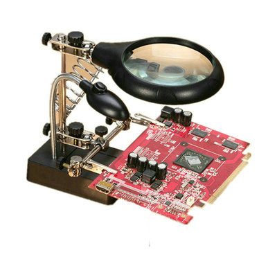 台式维修放大镜焊接辅助工具15倍带LED灯插电玻璃镜片扩大镜包邮