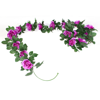 仿真玫瑰花藤条假花室内空调管道遮挡假花暖气水管缠绕装饰假花条