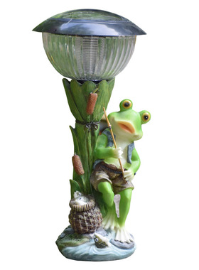 树脂青蛙太阳能灯庭院仿真动物