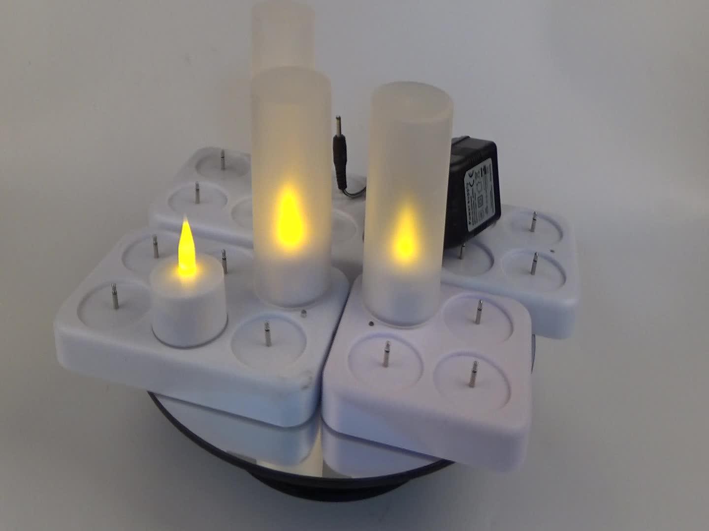 Abs Rechargeable Candle Lights Led Candle Lamps Yellow Flameless Tea