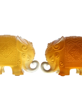 吉祥大象摆件镇宅琉璃工艺品送福