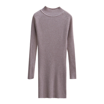 毛衣女半高领打底衫中长款修身