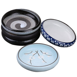 恒典雅创意冰裂釉陶瓷餐具陶瓷圆形冷菜碟西餐点心盘寿司盘刺身盘