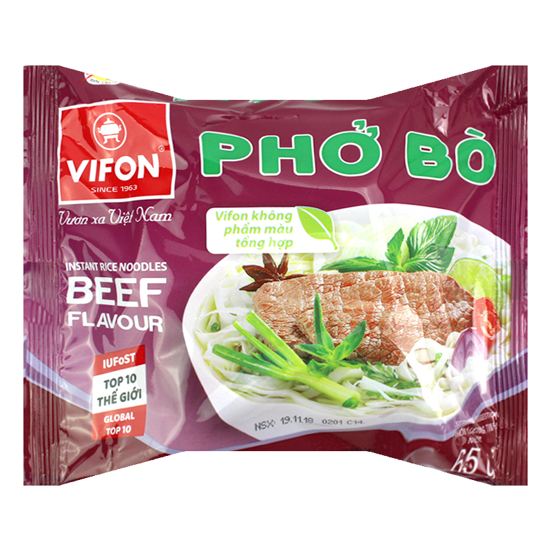 越南vifon牛肉味河粉65g扁粉大米粉速食方便泡面传统早餐宵夜包邮