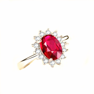 925纯银红宝石王妃耳钉女日韩欧美玫瑰金耳环红镶钻耳手饰品礼物