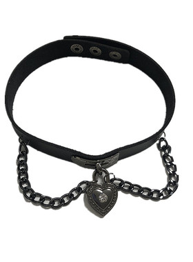 choker原宿朋克风桃心暗黑锁骨链