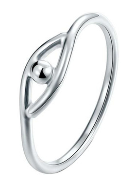 手工足银眼睛日韩风戒指