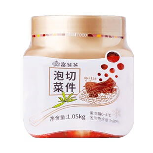 富爸爸国产泡菜瓶装切件泡菜1.05kg瓶装韩式辣白菜酸辣爽口