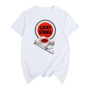 LUCKY STRIKE TEE好彩美式复古怀旧亚文化包邮年代短袖T恤男女