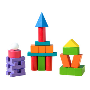 小学一年级几何体图形数学教具学具认知三棱柱圆锥正长方体积木制