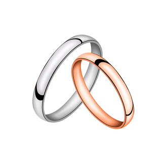 经典光面情侣对戒简约大气食中无名指戒指男女同款指环潮流配饰
