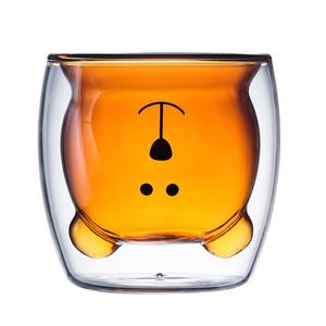 创意风隔热双层小熊早餐可爱水杯