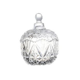 欧式透明水晶玻璃婚庆喜糖罐储物装饰客厅摆件干果糖缸 包邮