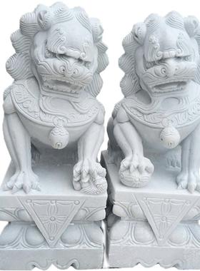 泰山老奶奶祈福石雕狮子看门石