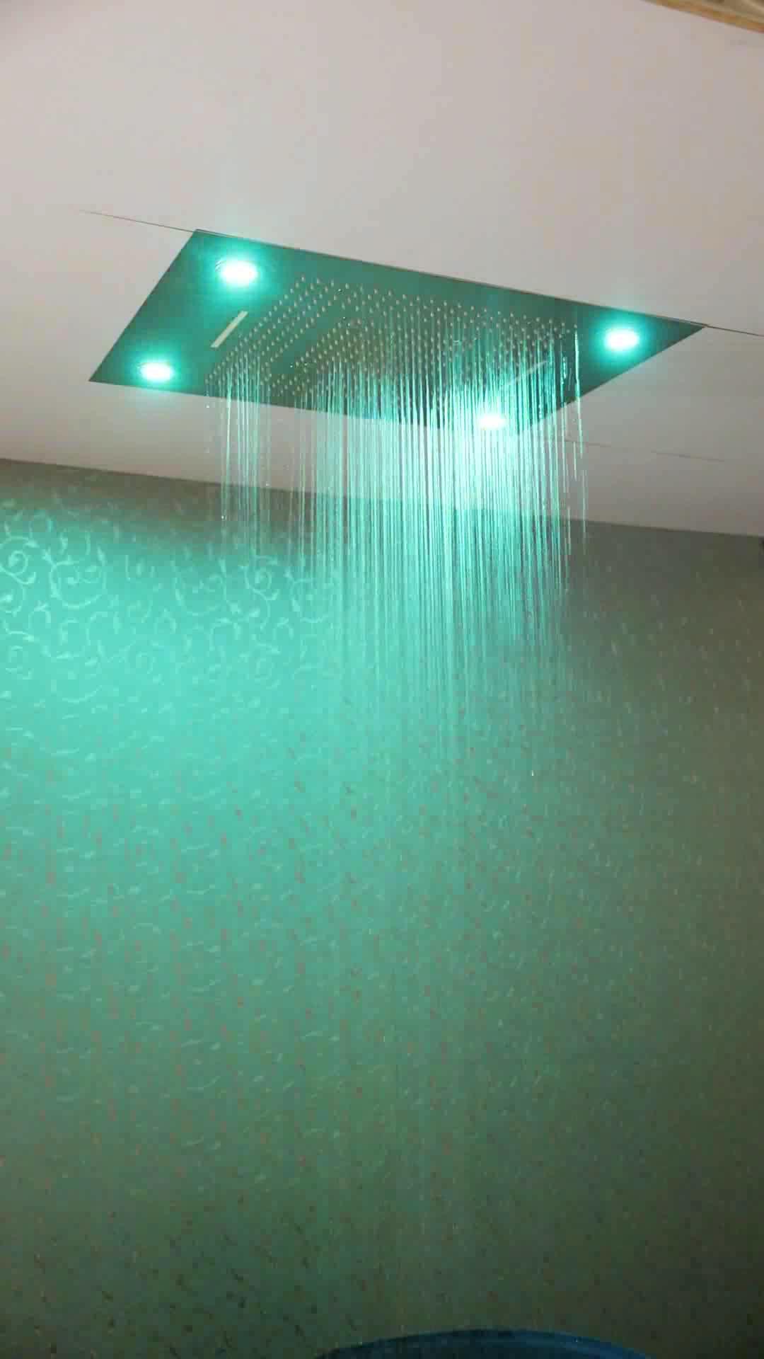Luxury Bathroom Rainfall Shower Heads Ceiling Waterfall SPA mist LED
