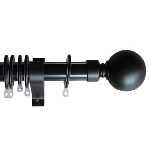 396家居元素*黑色圆球窗帘杆罗马杆滑轨道架简美式北欧可上门安装