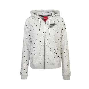 品牌余单 面子全棉反面绒布料 秋冬卫衣裤面料 亲子装 浅麻灰水玉