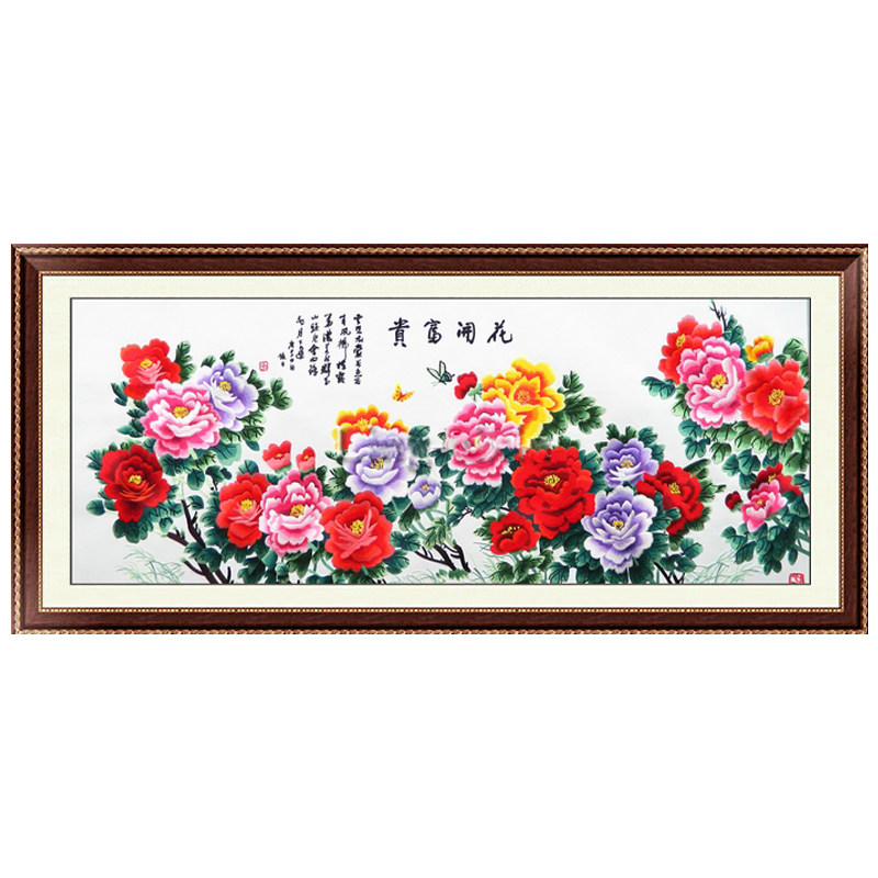 苏绣成品牡丹图苏州挂画装饰画