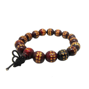 桃木大悲咒佛珠手链木雕手工手串念珠随身带男女款手腕饰品礼品