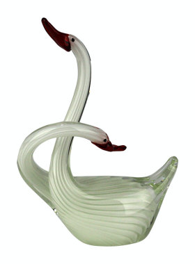 连体情侣天鹅淄博博山琉璃工艺品