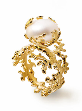 轻奢女爱迪生原创设计珍珠戒指