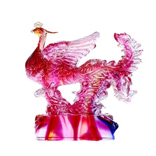 古法琉璃浴火凤凰招财镇宅居家客厅办公风水工艺品凤舞九天摆件