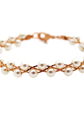 韩国版双排珍珠编织女约会婚礼