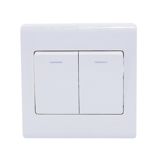 正泰正品86型开关插座 白色墙壁面板 二联 2开/双开/二开双控开关