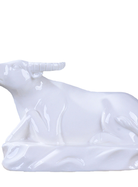 白色雕塑生肖虎招财风水德化陶瓷