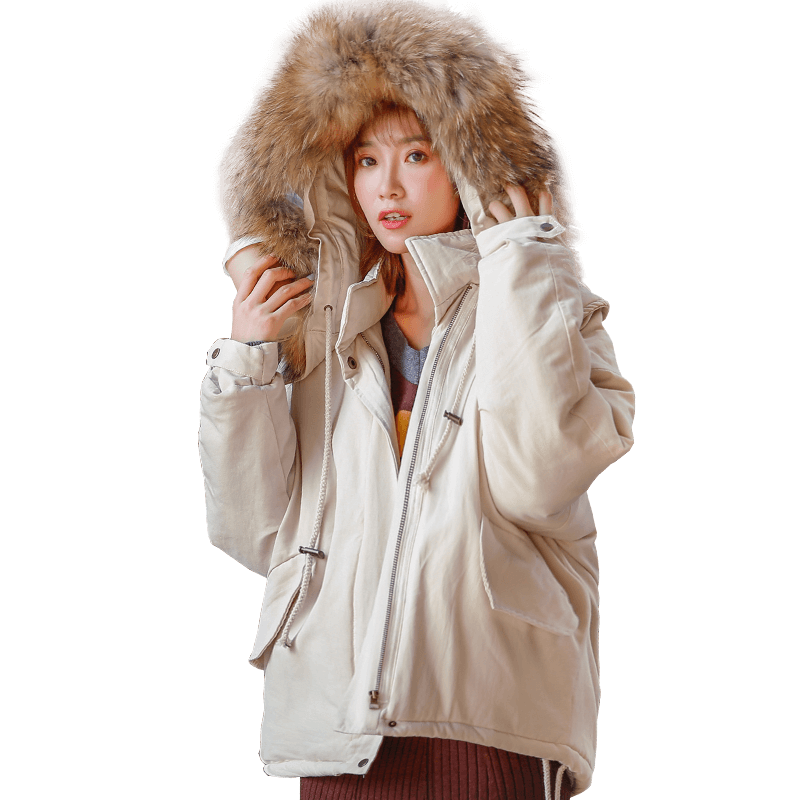 棉服女短款冬2019新款韩版宽松加厚大毛领棉衣ins外套羽绒棉袄潮