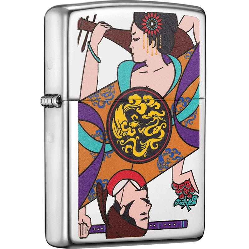 Zippo官方旗舰店之宝爱情扑克之梦回唐朝防风煤油打火机生日礼物