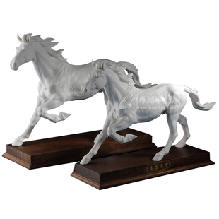 瓷马摆件 志在千里 德化白瓷动物马雕塑家居书房商务礼品工艺摆件