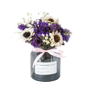 ins北欧风天然粉色迷你干花花束套装桌花摆件客厅插花小瓶花装饰