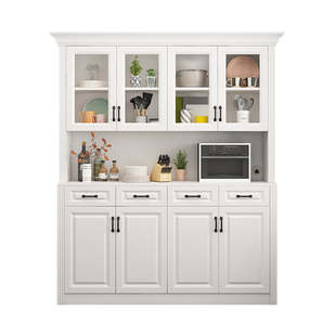 现代简约欧式餐边柜客厅实木酒柜一体靠墙餐厅大储物厨房柜可定制