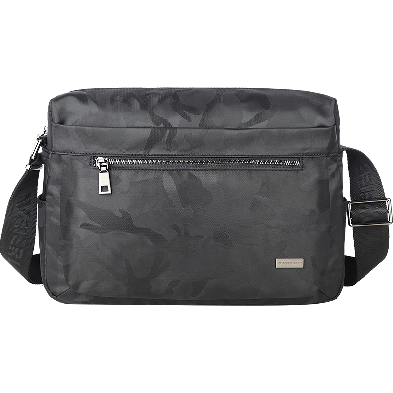 威尔伦横款休闲单肩包男包斜挎包男士包包斜跨潮流防水牛津布背包