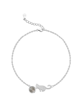 个球s925女生可爱甜美风灰月光石