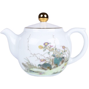 宝瓷林景德镇安居乐业一壶两杯茶具套装家用现代功夫茶具手绘粉彩